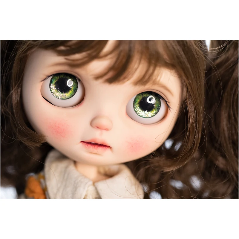 YESTARY BJD Butter Eyes Piece for Girls, Blythe Dolls Accessrespiration, Handmasades Limited, Rotterdam Kling Color Glass Eyes Chip, 1/6, 14mm