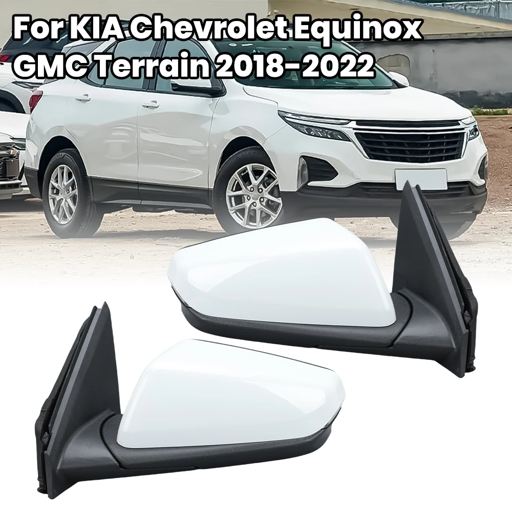 8 Pins Rearview Mirror Assembly，Chevrolet Equinox GMC Terrain 2018-2022 US Version White Blind Spot Heated Car Accessories