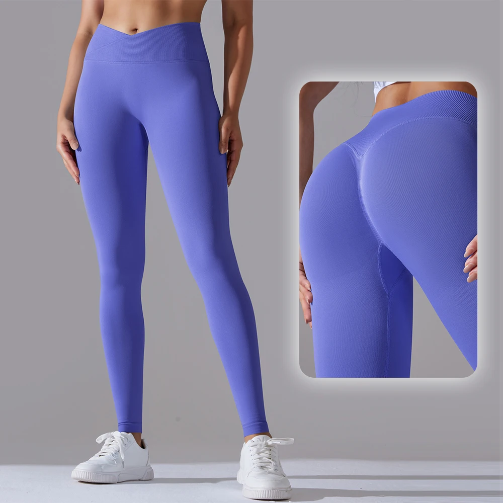 high elasticity high quality Womens V Scrunch Butt Lifting Leggings Buttery Soft High Waisted Booty Tights Workout Gym Yoga Pant