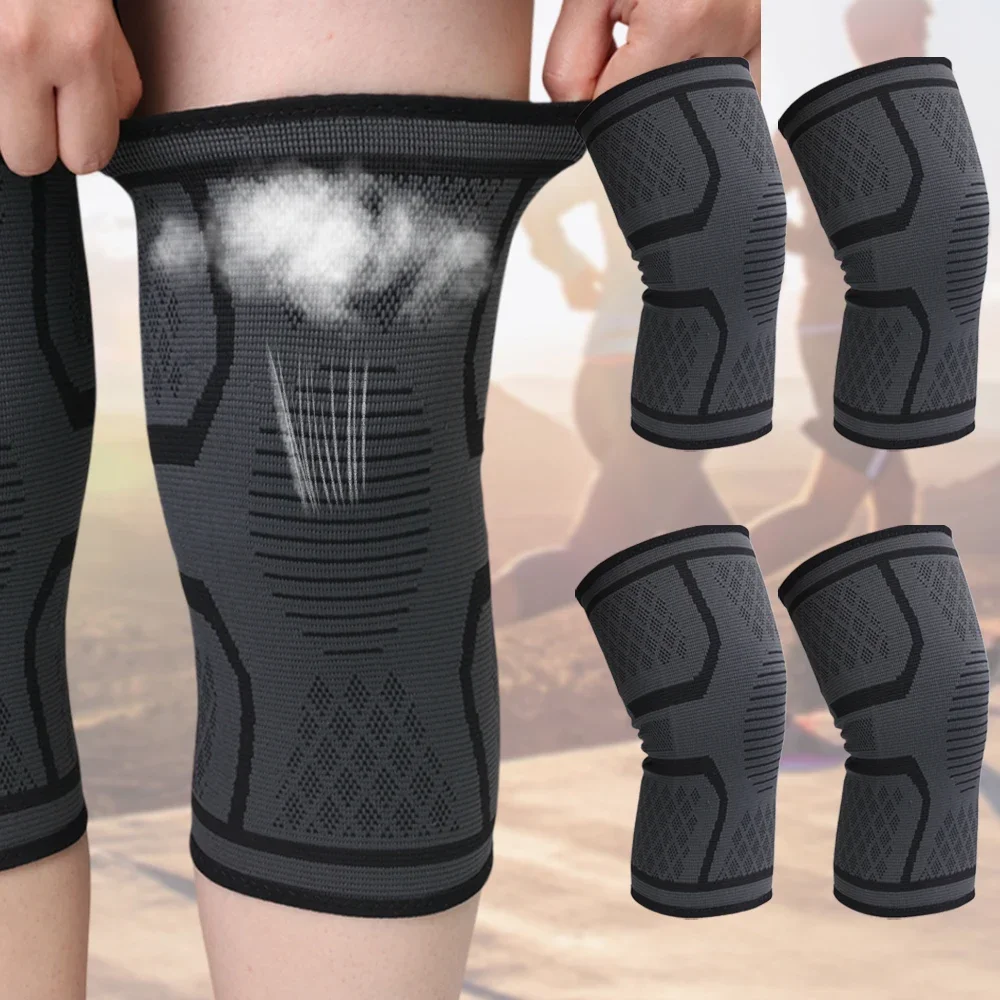 Manchon de compression du genou pour le sport, empêche la course, le levage du genou, le soutien respirant, l\'arthrite, les manches de gym, la