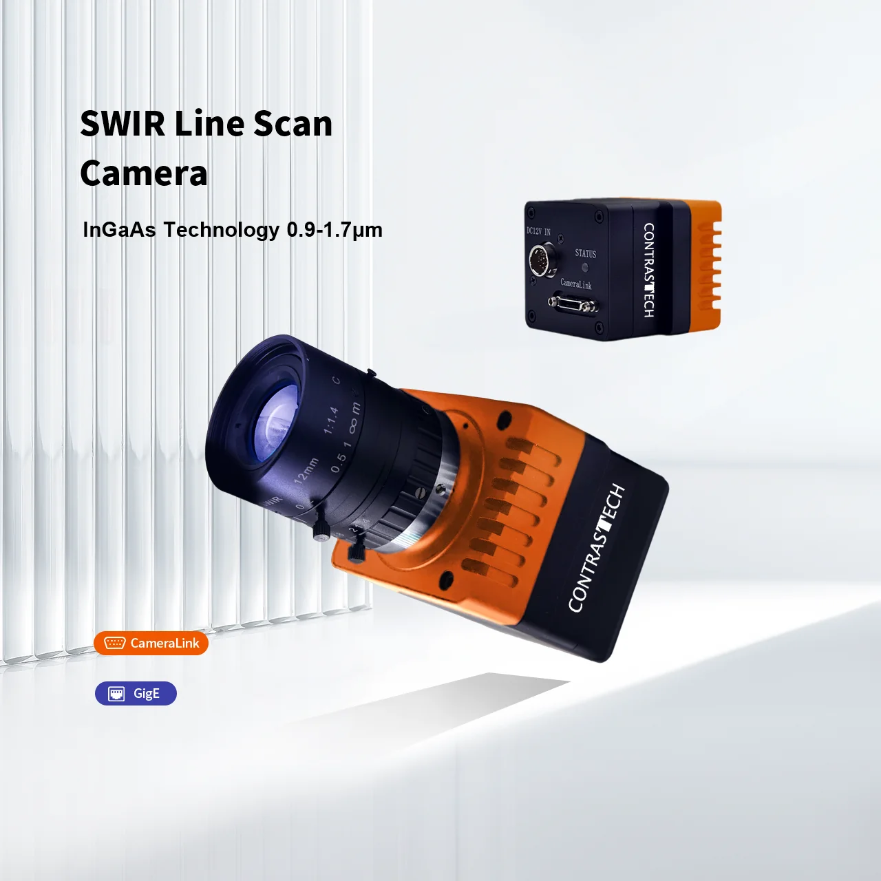Good Scientific Grade InGaAs 512*2 29.4kHz Low Light SWIR Imaging GigE Short-Wave Infrared Line Scan Camera Agricultural Imaging