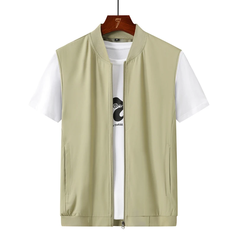 2026Summer Ultra-Thin Men's Vest Sleeveless Shoulders Quick Drying Breathable Jacket Outdoor Climbing Fishing Leisure Undershirt