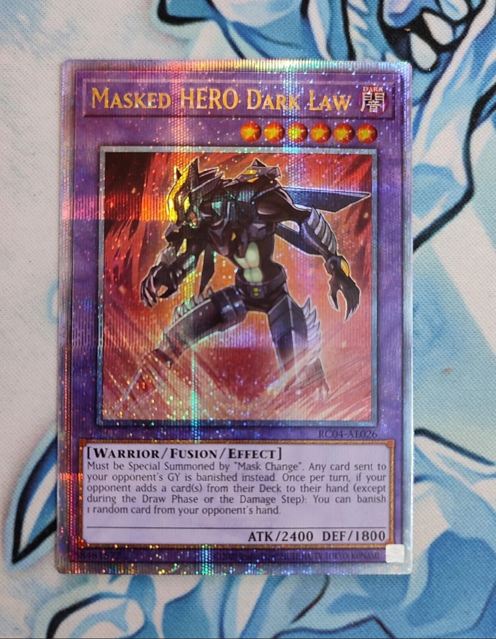 Yugioh KONAMI Duel Monsters RC04-AE026 Тайная карта HERO Dark Law 25th Quarter Century Редкая азиатская английская коллекция мятная карта