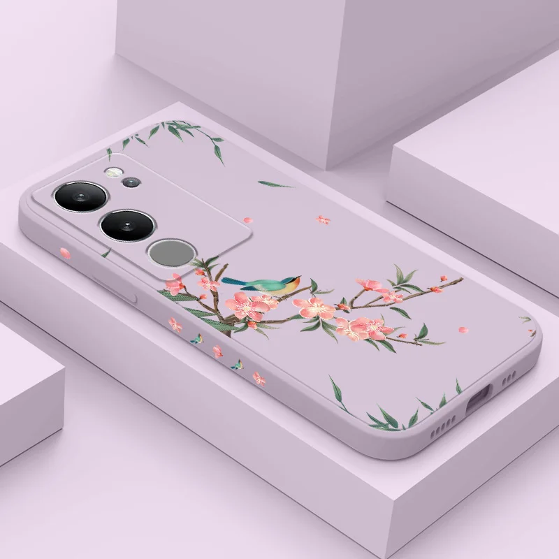 

Falling Sakura Phone Case For VIVO V50 V40 V30 V29 V29E V27 V27E V25 V25E V23 V23E V21 V20 Y20 Y12 Y21 Y22 Y50 Y35 Y76 Pro 4G 5G