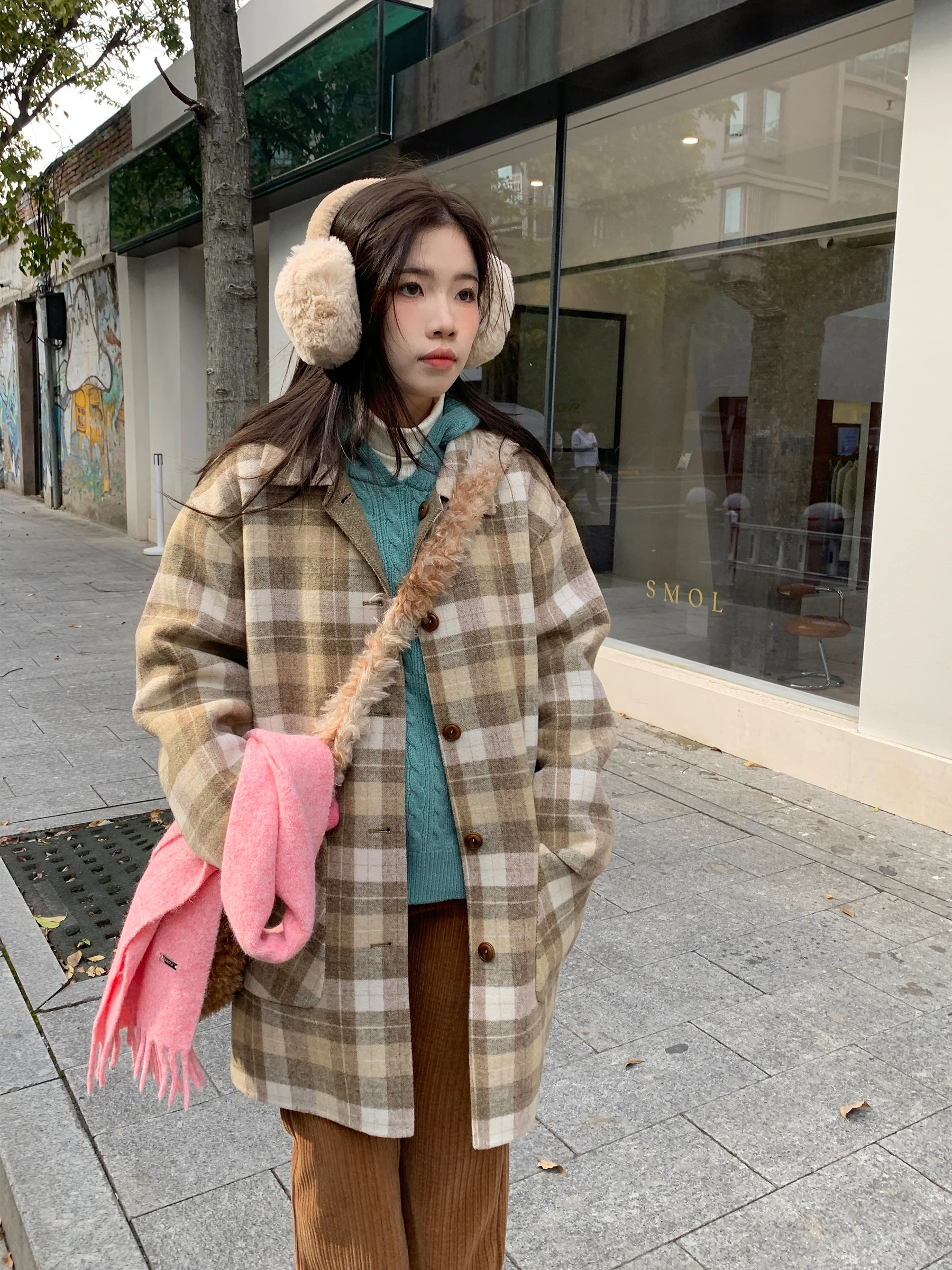 

Double-Sided Magic Girl Coat Women's Winter Fashion Small Size Double-Napped Woolen Outerwear Reversible Korean Style