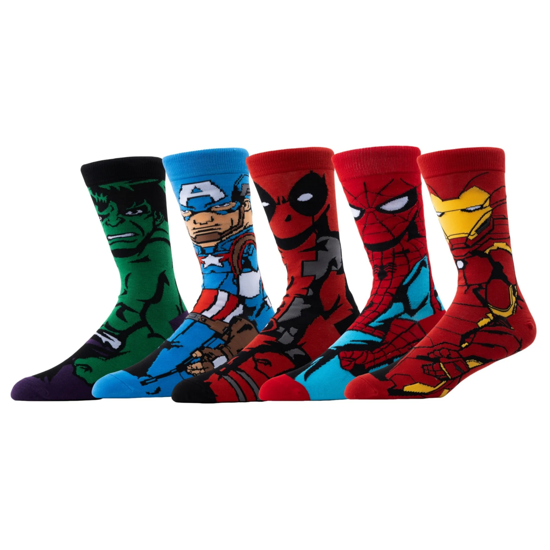 5 Pairs of Fashionable Men\'s Cartoon Anime Pattern Outdoor Sports Socks Comfortable and Soft Street Hip-Hop Pressure Socks