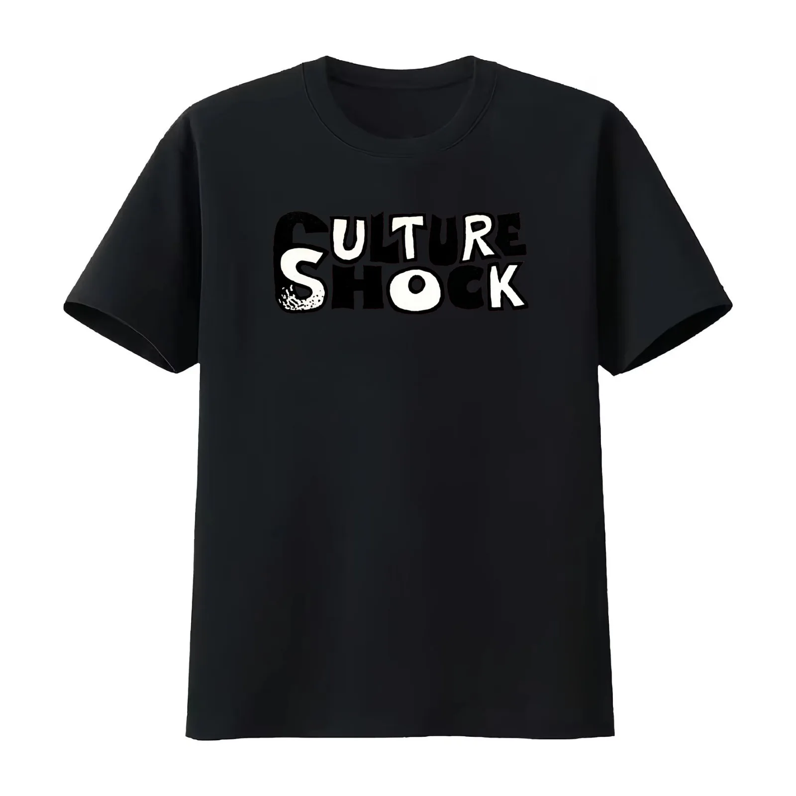 Cultur Shock Classic T-Shirt Summer Casual Cotton Tee Oversized Streetwear Tops Vintage Graphic Print Loose Fit Short Sleeve