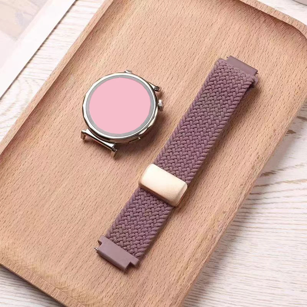 Geflochtenes Magnetarmband für Huawei Watch GT6/GT6 Pro 41mm 42mm 46mm Nylon-Elastikschlaufe für Garmin Vivomove3/Venu/Amazfit Watch – Detail 1