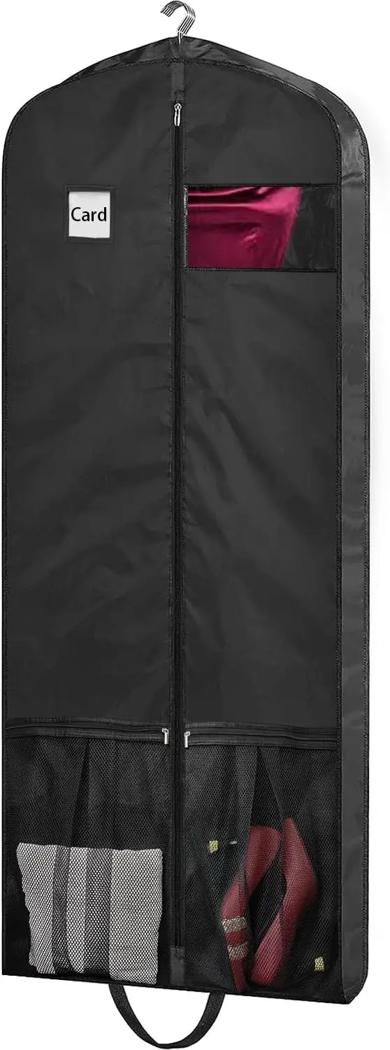 

Сверхдлинный складной чехол для одежды (платьев и пальто) с прозрачным окном и карманом для метки, удобный для путешествий, с ручками