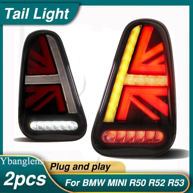 Car Taillights For BMW MINI Coopers R50 R52 R53 2001-2007 Rear LED DRL Moving Turn Signal Brake Red/Smoke Tail Lamps Lights