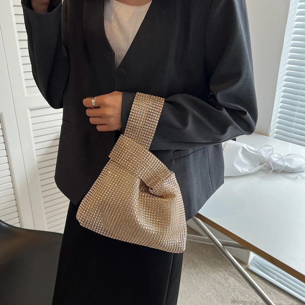 

Женская модная сумка с блестками, однотонная блестящая сумка со стразами и кристаллами, универсальные блестящие вечерние сумки, женская вечерняя сумочка