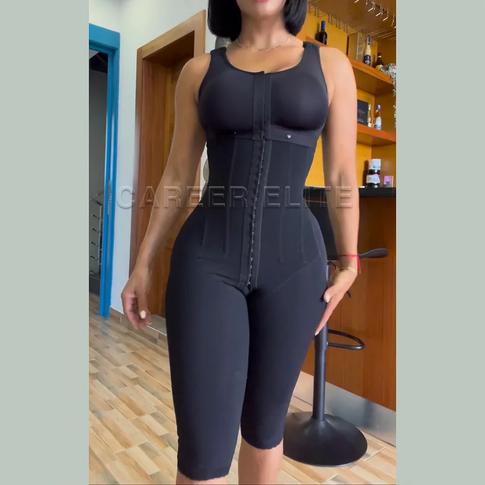 

Women Full Body Shaper with Steel Bones Colombianas Corset Abdomen Firm Control Knee-Length Pants Butt Lifter Bbl Postpartum Use