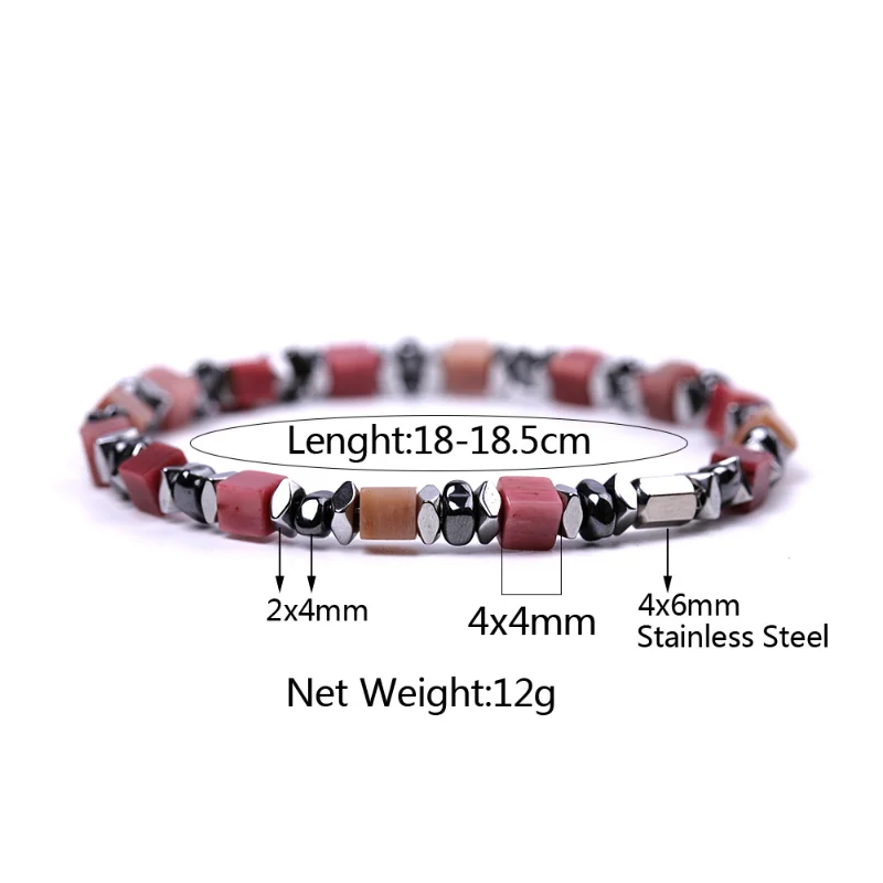 10pcs Healing Energy 4mm Natural Stone Beads Bracelet Women Hematite Steel Strand Friendship Health Protection Yoga Soul Jewelry