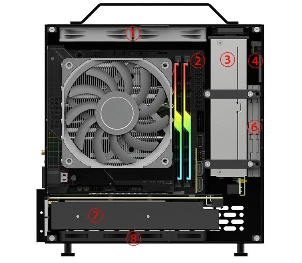 Exquisite Small Form Factor ITX Case Double Chamfer Edge Dual Groove Shell With 1U PSU Space For DIY Graphics PC