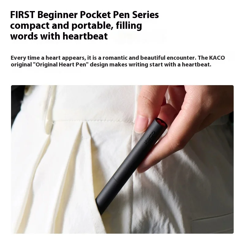 KACO FIRST Rotating Pocket Fountain Pen 12cm Mini Pen Body,Interchangeable Ink Bag EF Pen Tip Pen Lightweight And Durable