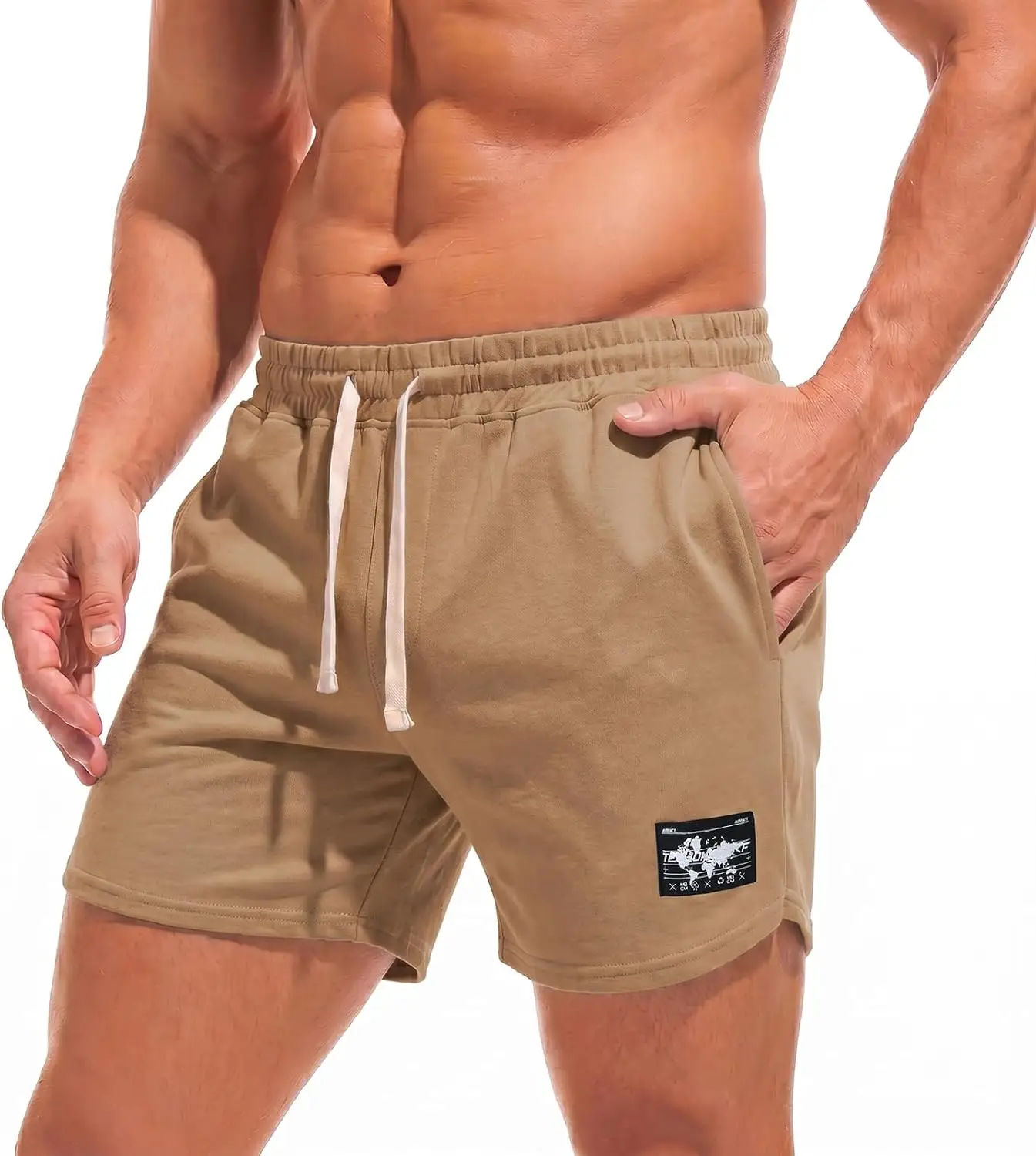 AIMPACT Men's Shorts Cotton 3"/5" Inseam Workout Running with Pockets