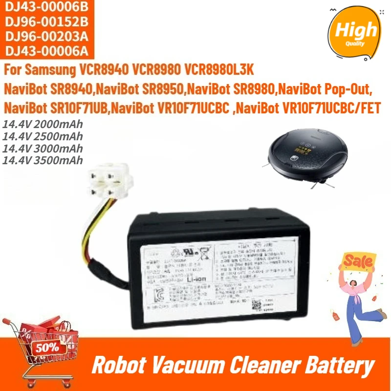 

DJ43-00006B High Quality Battery 14.4V 3500mAh for Samsung NaviBot SR8940 SR8950 SR8980 VCR8940 Robot Vacuum Cleaner Brand New