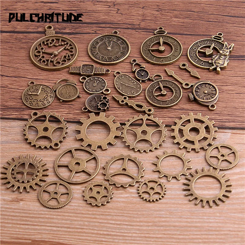 Pulchritude Casuale 20 Pcs Del Metallo Dell\'annata Steampunk Pendenti E Ciondoli Accessori Fai da Te Orologio & Del Pendente Gear Pendenti E