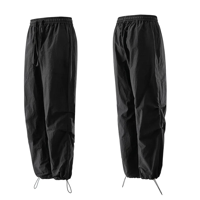 Men's Summer Thin Ice Silk Quick Dry Casual Pants Loose Fit Straight Leg Sports Trousers For Young Men