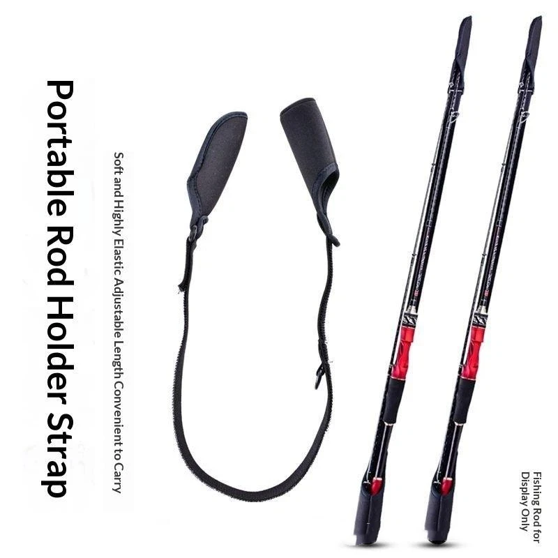 【IIOO】Adjustable Fishing Rod Sling With Cap Protection  Strap For Outdoor Sea Fishing Fans