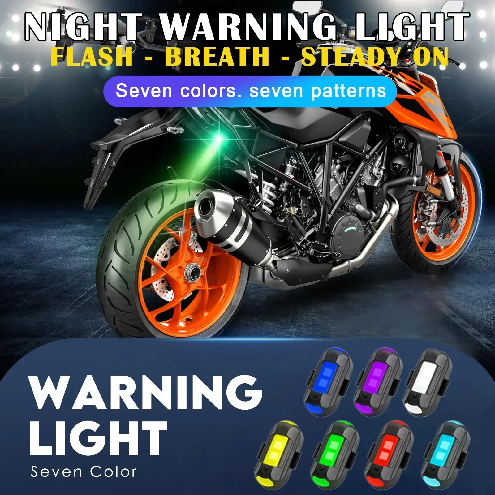 7 Colors Drone Strobe Light USB LED Anti-Collision Bike Tail /Model Aircraft Night Flying Mini Signal Flashing Warning Light