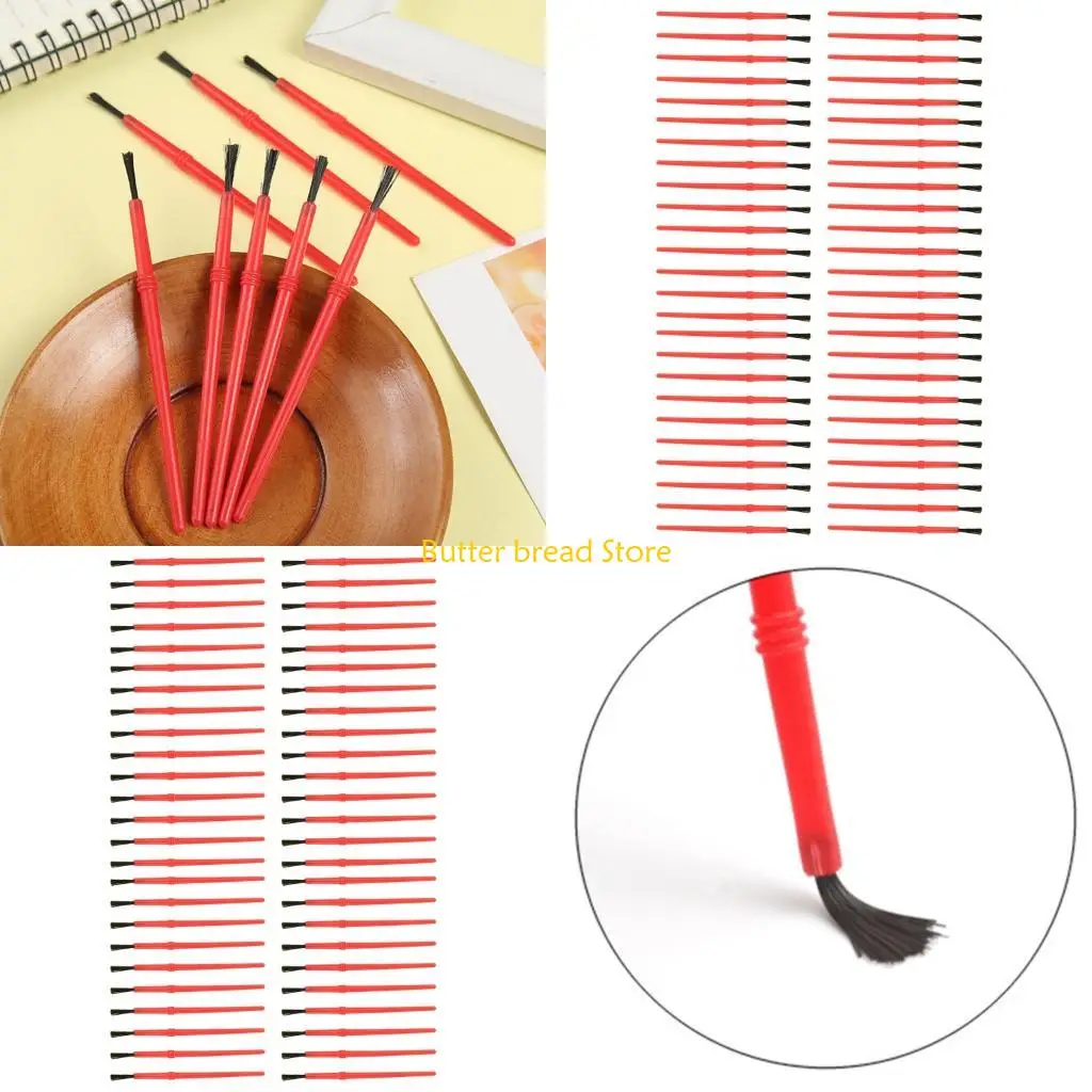 

W89C 50Pcs Children Paint Brush Small Nylon Paint Brush for Acrylics Oil Gouache Watercolor Painting Rock Canvas Painting