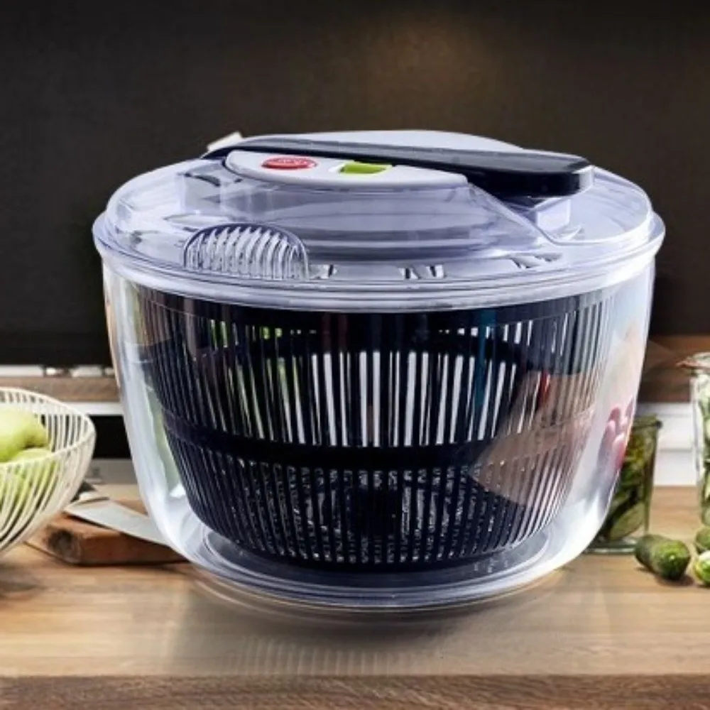 

3 L Capacity Vegetable Salad Spinner Quick Spin Press-type Lettuce Leaf Dehydrator Household Salad Dryer Mixer