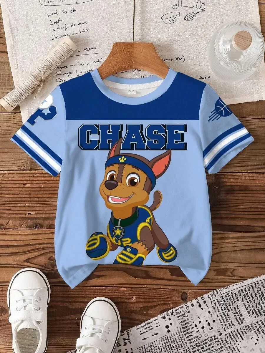 New PAW Patrol Children 3d T-Shirt Cartoon Chase Short Sleeves Top Tees Fashion Anime Girls Boys Shirts Kids Summer Clothes Gift