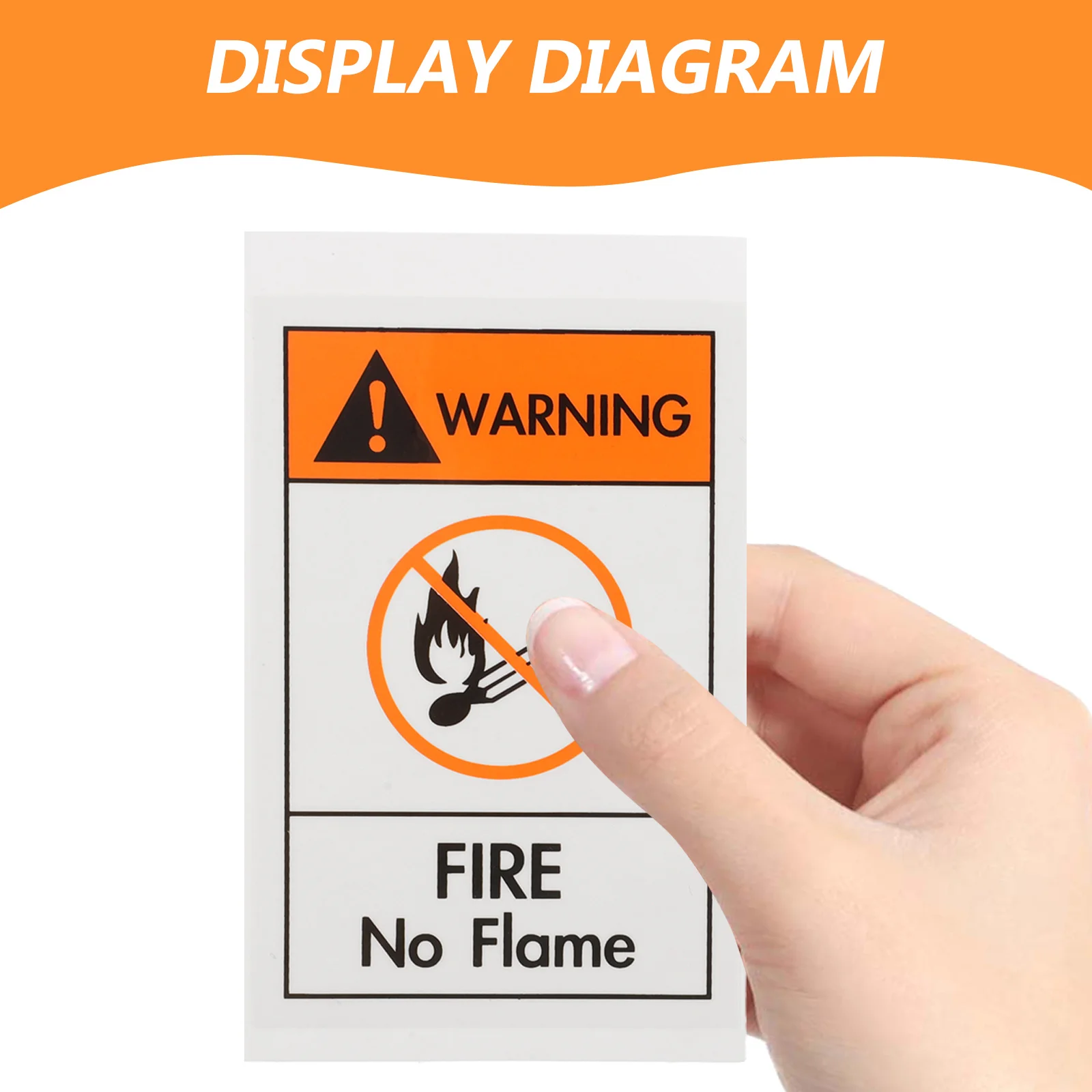 

2Pcs No Open Flames Warning Label Sticker Strong Pet Material Longlasting Flame Safety Decal for Home Office Industrial Use