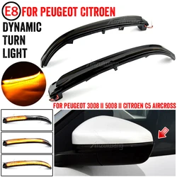 2 Pieces Dynamic Blinker LED Turn Signal Lights For Peugeot 3008 5008 2016-2021 Side Mirror indicator Lamp For Citroen C5