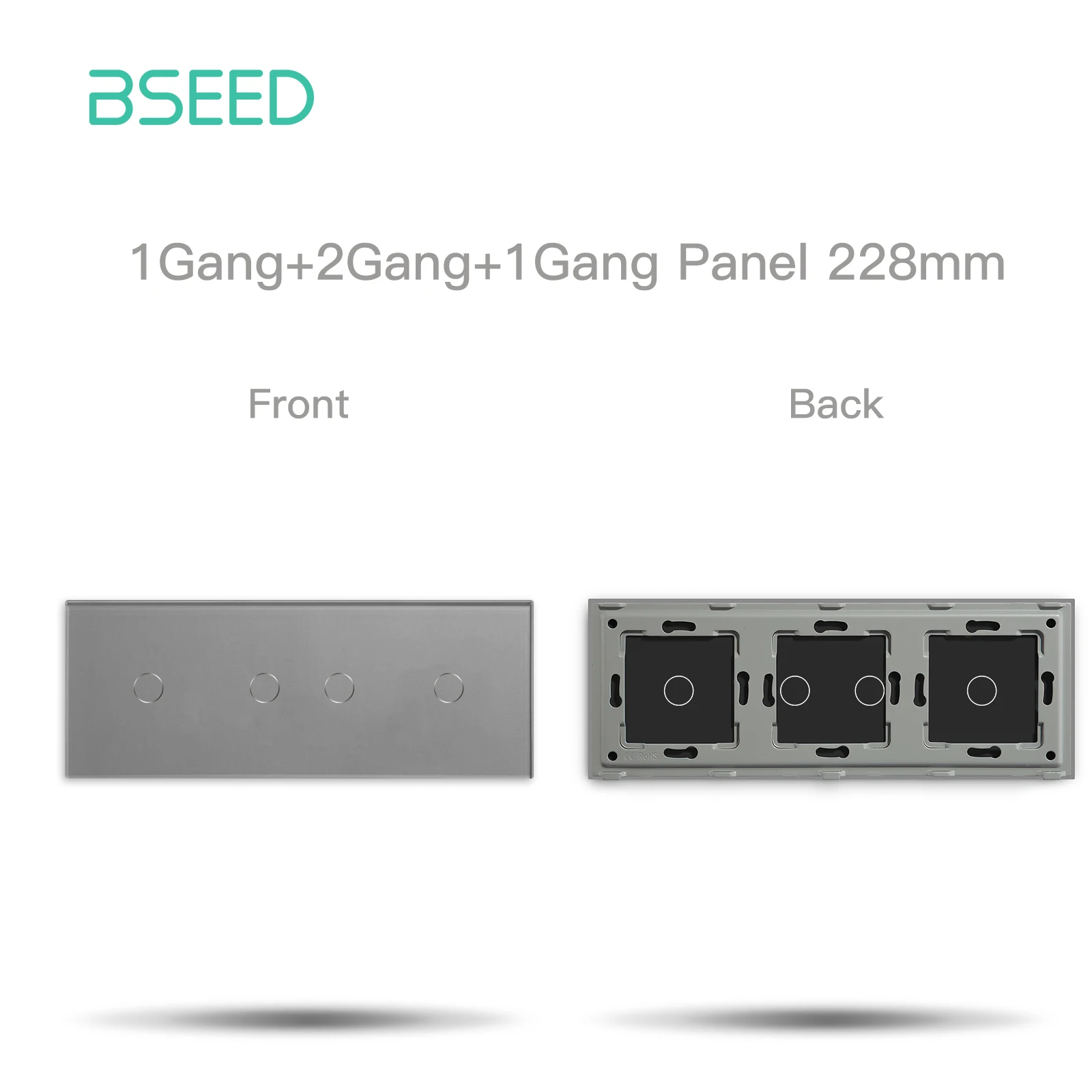 BSEED EU-Standard 228 mm Glasscheibe 4/5 Gang Touch-Schalttafel Metallrahmen inklusive kostenloser Kombination DIY-Teile