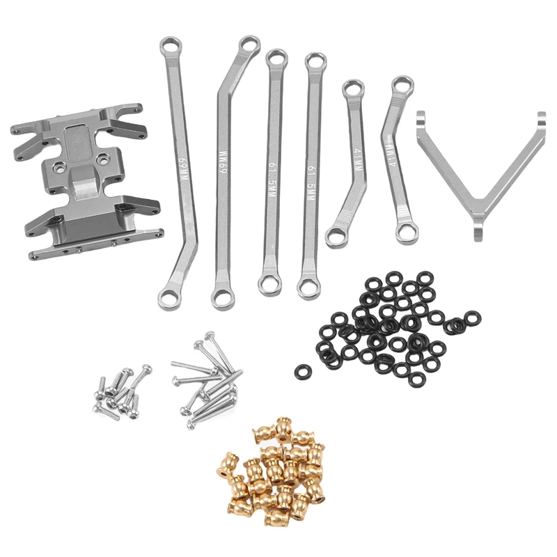 CNC High Clearance Chassis Links And Skid Plate For Axial SCX24 AXI90081 Deadbolt B-17 1/24 RC Crawler Upgrades Parts