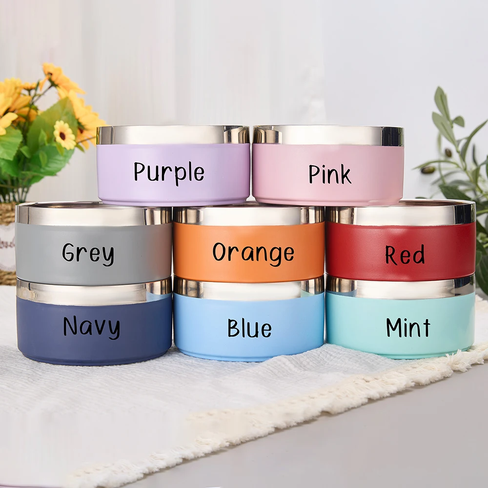 Personalized Dog Food Water Bowls Custom Cat Bowl With Name Stainless Steel Colored Pet Accessory Pet Gift Treat Decals Labels