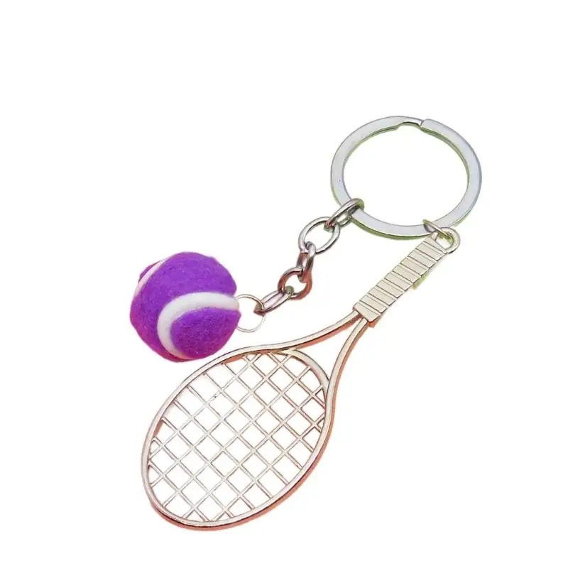 A52E Tennis Fan Accessory Metal Chain Sport Equipment Keyring Portable Gift Item
