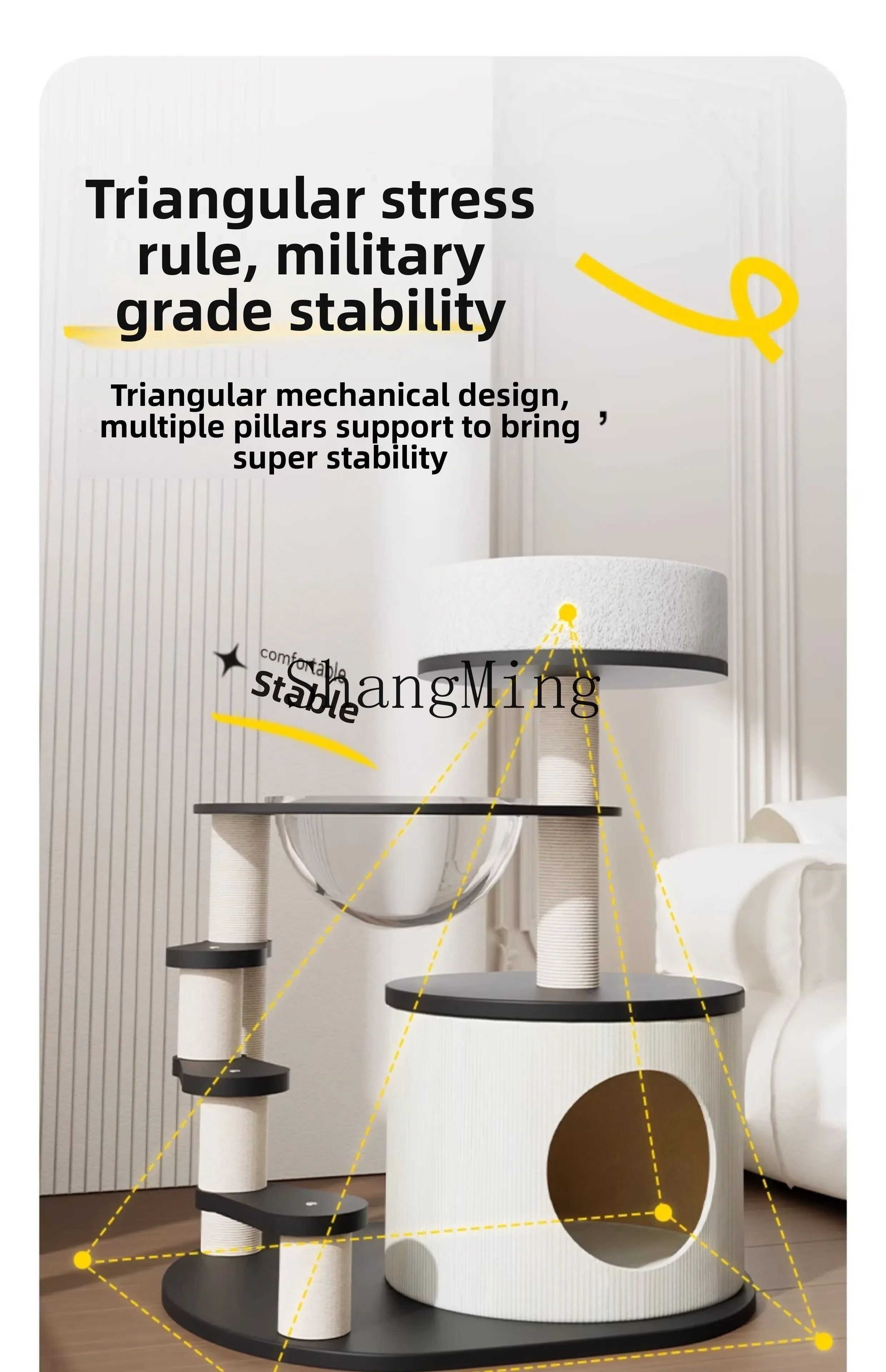 ZYY solid wood small apartment does not occupy an area household cat litter cat scratching board is universal in all seasons