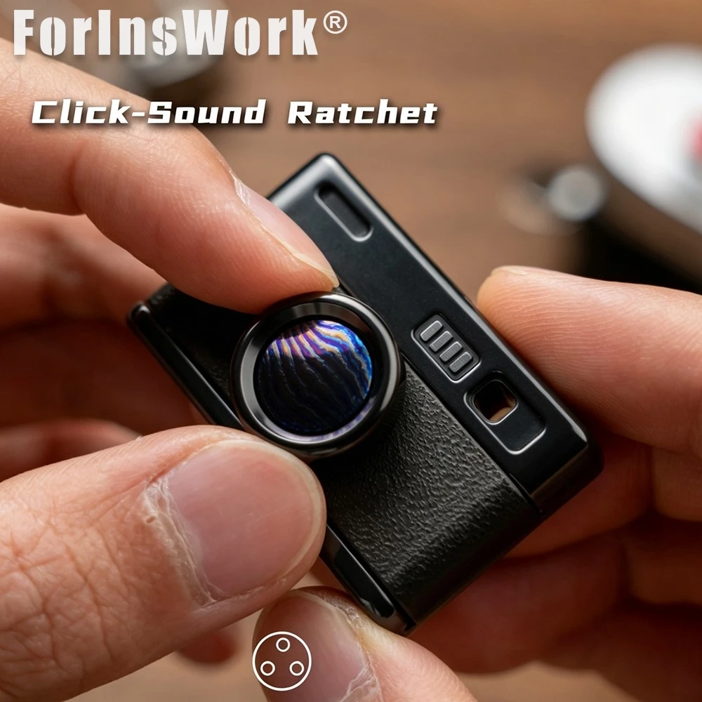 WANWU EDC Camera Mech Click Track/Dense Track Lens Ratchet Shutter Seesaw Mechanical Slider‑EDC Fidget Toy LIMIT Anxiety Toys
