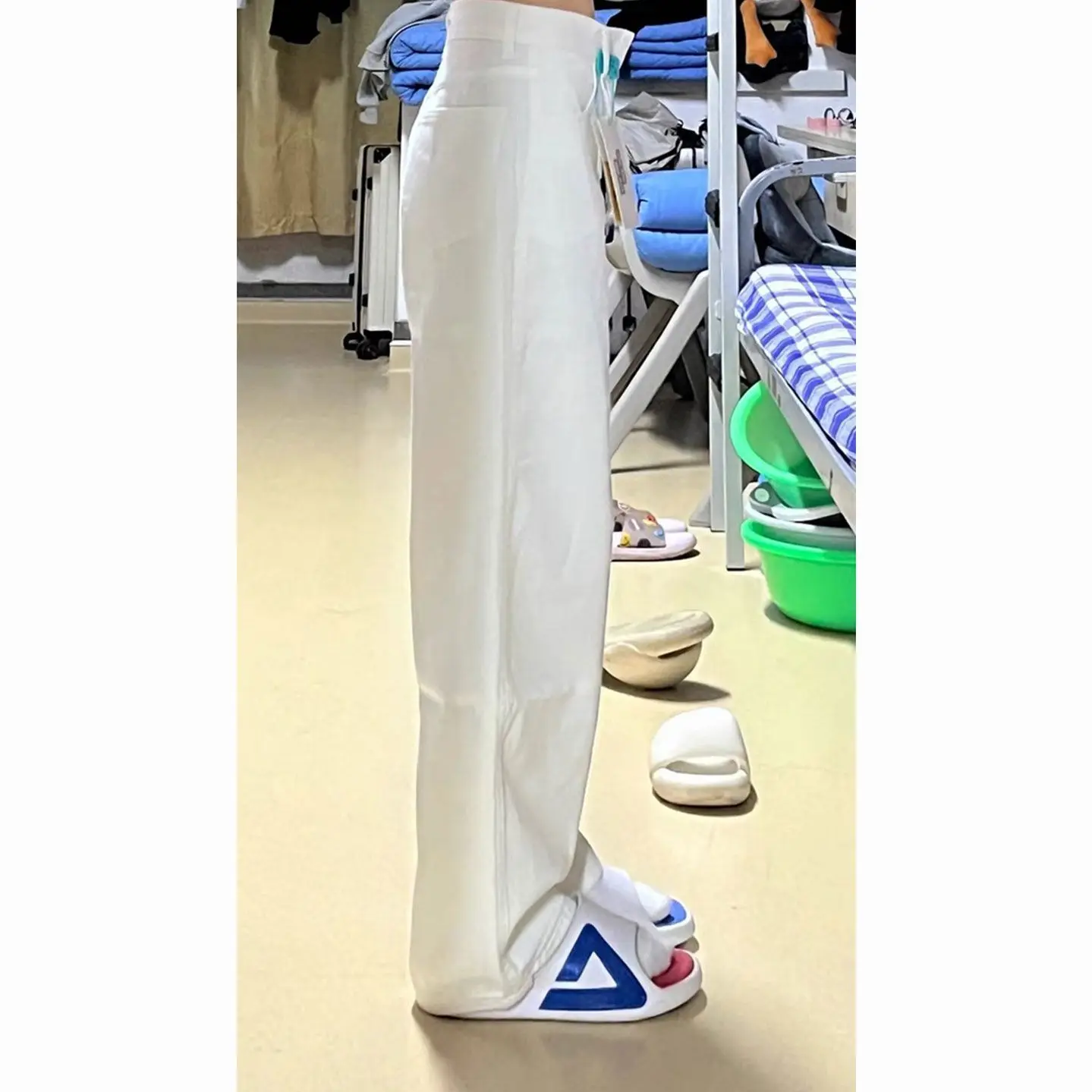 Korean Female High Waisted White Pantalons Women Narrow Edition Cowboy Trousers Spring Summer Lady Straight Wide Leg Denim Pants