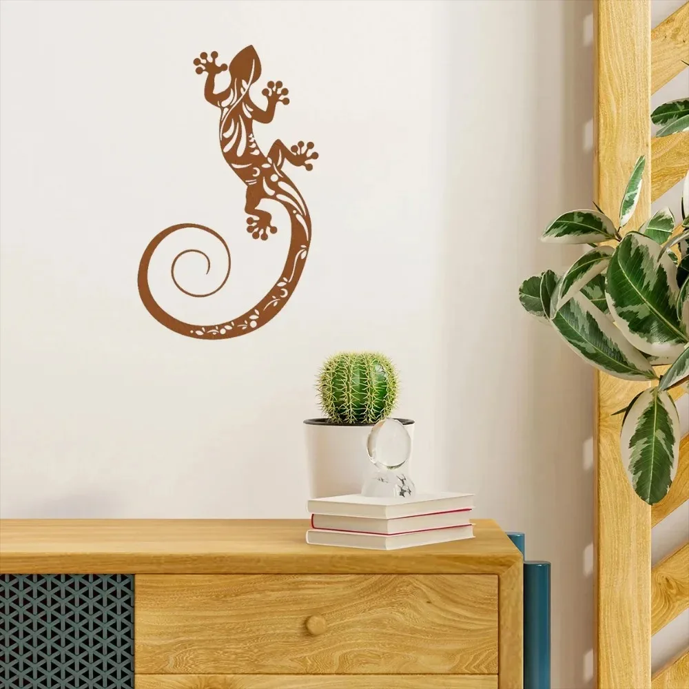 CIFBUY Iron Wall Art Lizard Metal Sculpture Hanging Plaque Home Living Room Bedroom Office Decor Ornament Accent