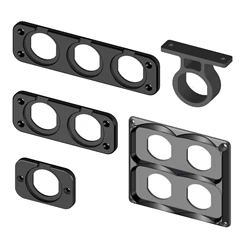 1/2/3/4 Hole Car USB Flush Mount Panel 12V Marine Power & Voltmeter Sockets Base Holder
