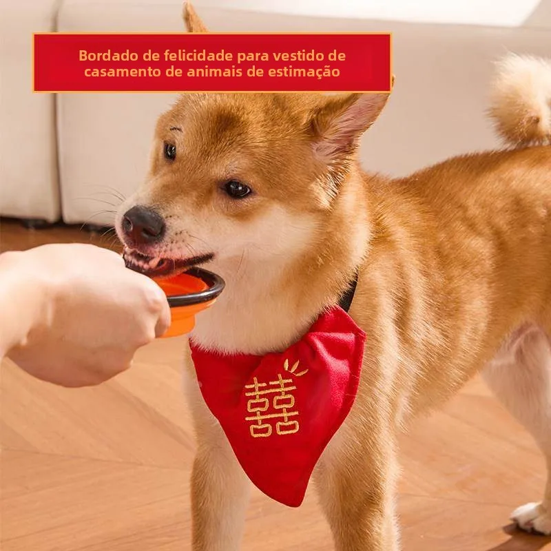decoracao-de-casamento-bandana-para-animais-de-estimacao-coleira-para-caes-com-caractere-'dupla-felicidade'-em-vermelho-ac
