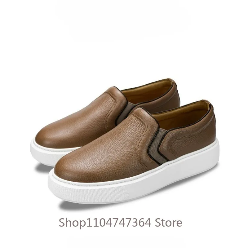 Autumn Fashion Casual Loafers Men's Shoes Genuine Leather High-end  Handmade Cowhide Breathable Lightweight Sport Flats Male