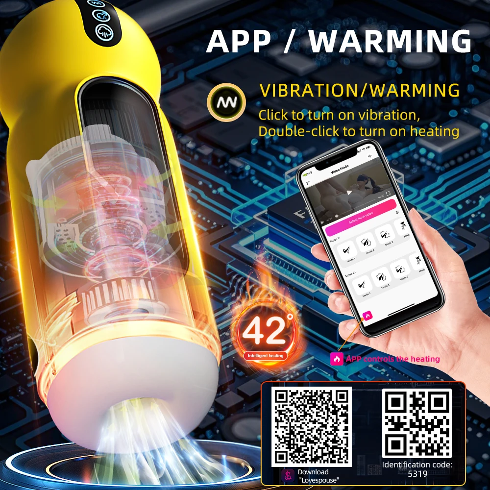 APP التدفئة التلقائي ذكر الاستمناء كأس مص ساخنة الاهتزاز فراغ جيب كس الضارب اللسان القضيب الجنس لعب للرجال #2