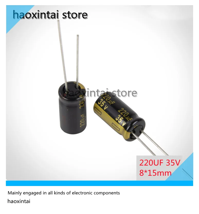 20PCS 220UF 35V 8*15MM FM series high frequency low resistance fever audio electrolytic capacitor 8x15MM