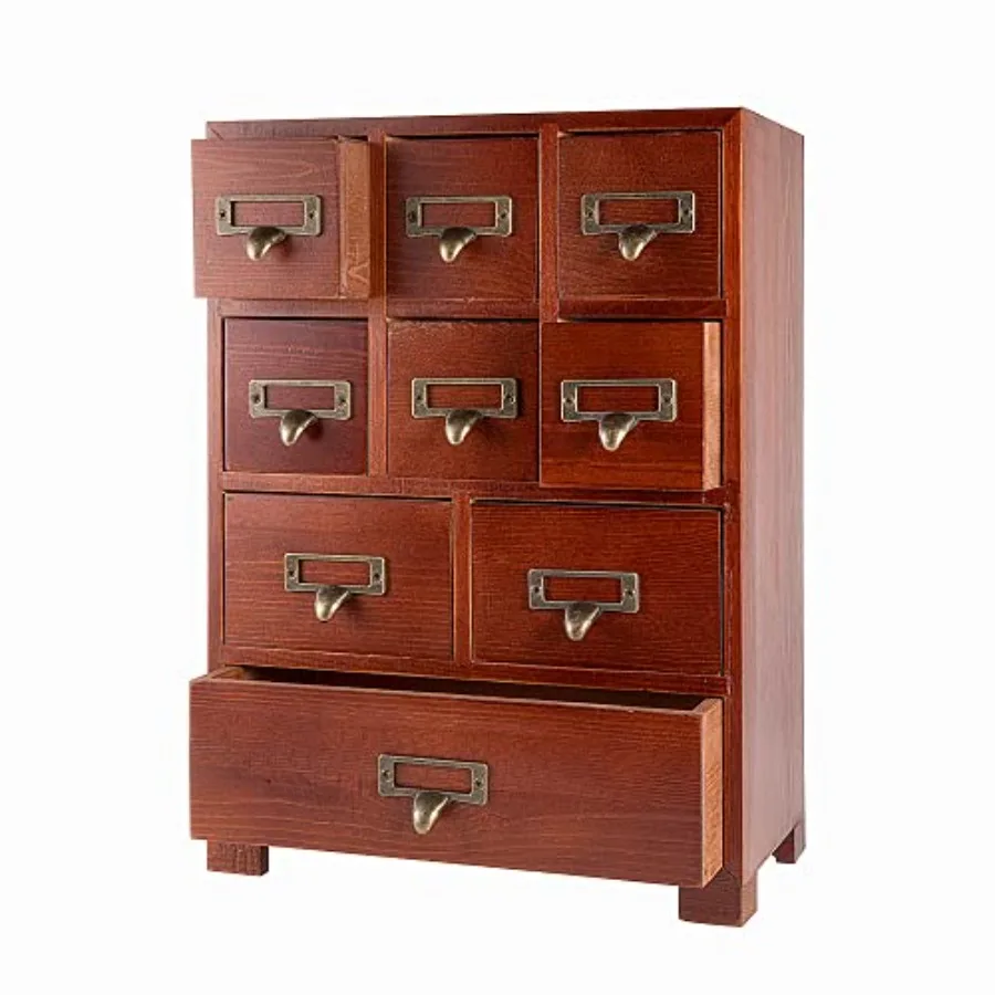 

Apothecary Drawers Wooden Apothecary Cabinet with Drawers and Labels Rustic Library Card Catalog Cabinet Wooden Storage Box Des