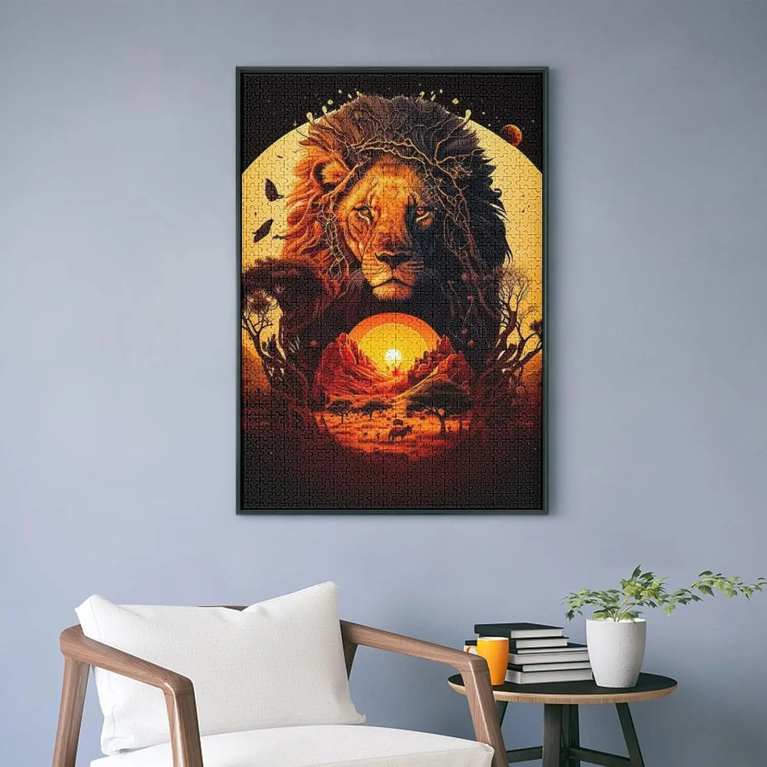 Jigsaw Puzzle 300/500/1000 Pcs Desert Lion Wooden Puzzle for Bedroom Gameroom Livingroom Decor Holiday Birthday Gift for Friend