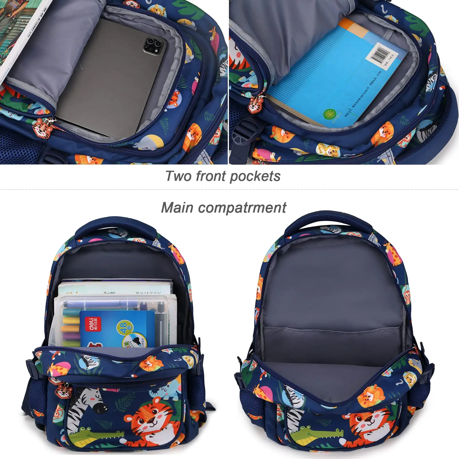 Lightweight Waterproof Cartoon School Backpack for Kids Breathable Anti-Pressure Bookbag for Boys Girls