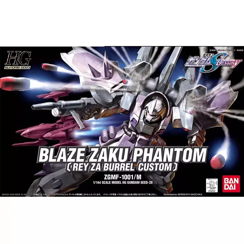 Bandai Original Genuine HG GUNDAM BLAZE ZAKU PHANTOM Anime Action Figures Classic Toys for Boy Kid Gift Collectible Model Kit