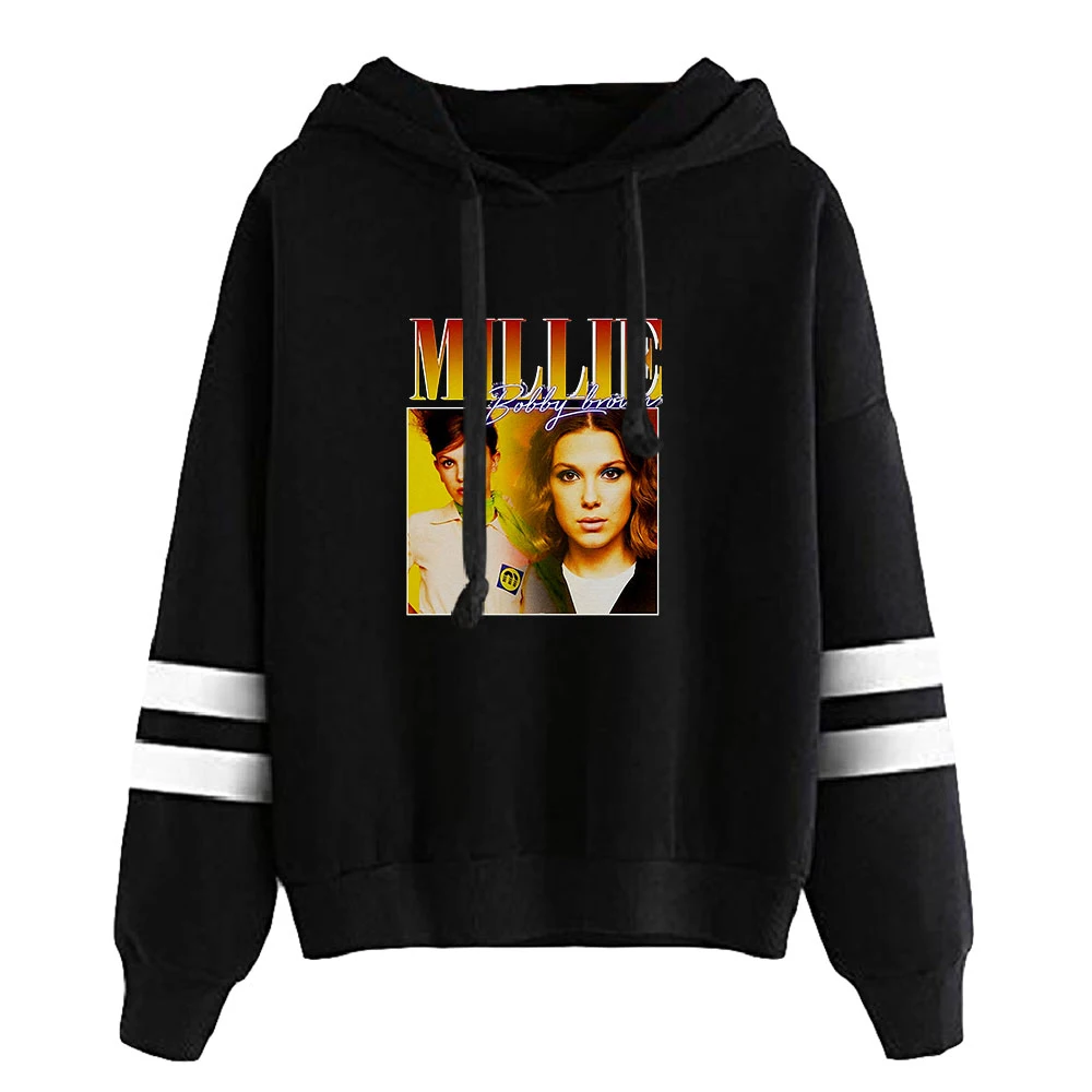 Millie B Bruine Hoodie Unisex Pocketless Parallelle Staven Mouw Sweatshirts Heren Dames Hoodie Gratis Verzending Casual Kleding