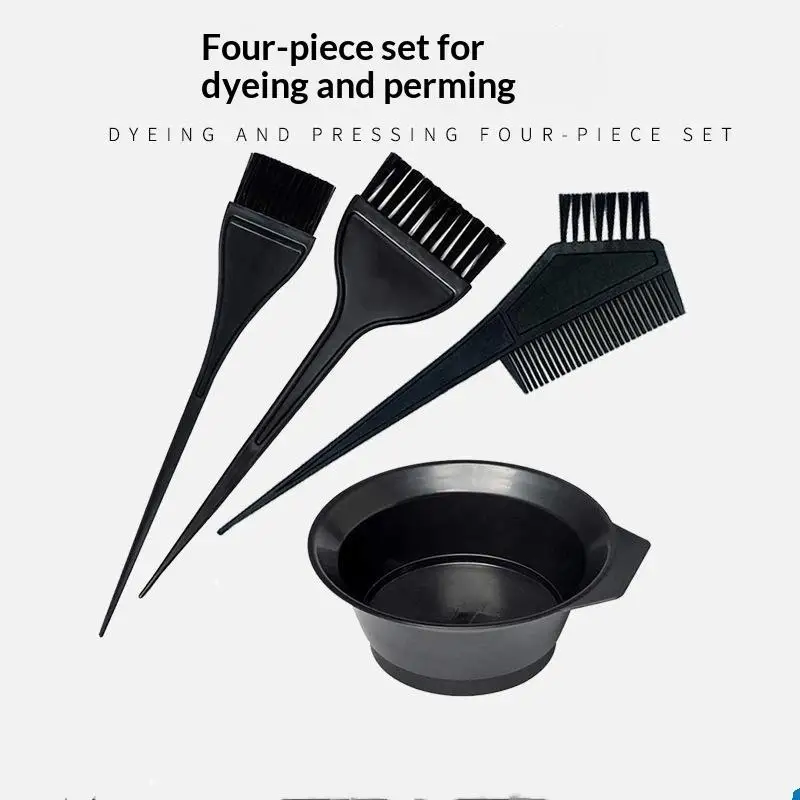 4-teiliges Haarfärbe-Set mit Färbeschale, Mischpinsel für Haarfärbung, Bleichen, DIY, Salon, Haarpflege-Tools für Zuhause – Detail 3