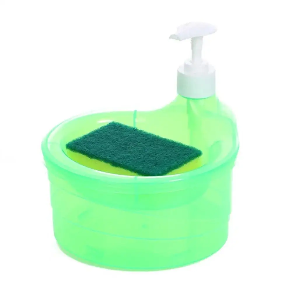 Soap DispenserCreative Kitchen Dishwashing Liquid Dispenser Dish Kitchen Dispenser Soap Liquid Sponge With Pump Container S I4O6